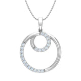 1/4 Carat Diamond Circle Pendant Necklace in Gold (Silver Cable Chain)