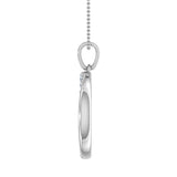 1/4 Carat Diamond Circle Pendant Necklace in Gold (Silver Cable Chain)