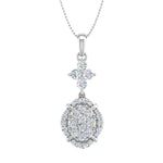 3/4 Carat Diamond Cluster Pendant Necklace in Gold (Silver Chain Included)