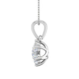 1/5 Carat 7-Stone Diamond Floral Cluster Pendant Necklace in Gold (Silver Chain Included) - IGI Certified