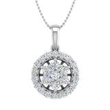 0.40 Carat Diamond Circle Pendant Necklace in Gold (Silver Chain Included) - IGI Certified