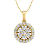 0.40 Carat Diamond Circle Pendant Necklace in Gold (Silver Chain Included)