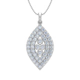 1 Carat Diamond Pendant Necklace in Gold (Silver Cable Chain)