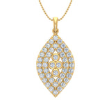 1 Carat Diamond Pendant Necklace in Gold (Silver Cable Chain)