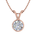 3/4 Carat Diamond Solitaire Pendant Necklace in Gold (Included Silver Chain) -Preview 9