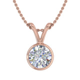 3/4 Carat Diamond Solitaire Pendant Necklace in Gold (Included Silver Chain) -Preview 9