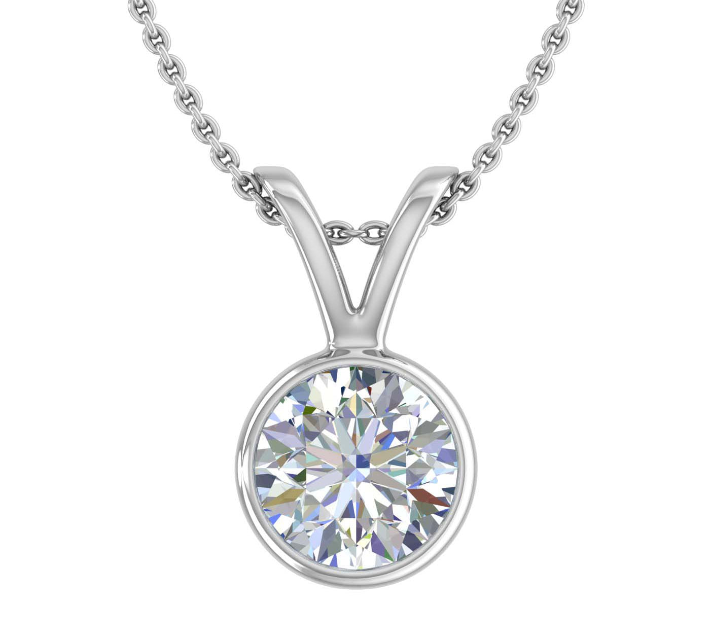 3/4 Carat Diamond Solitaire Pendant Necklace in Gold (Included Silver Chain) -Preview 10
