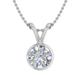 3/4 Carat Diamond Solitaire Pendant Necklace in Gold (Included Silver Chain) -Preview 10