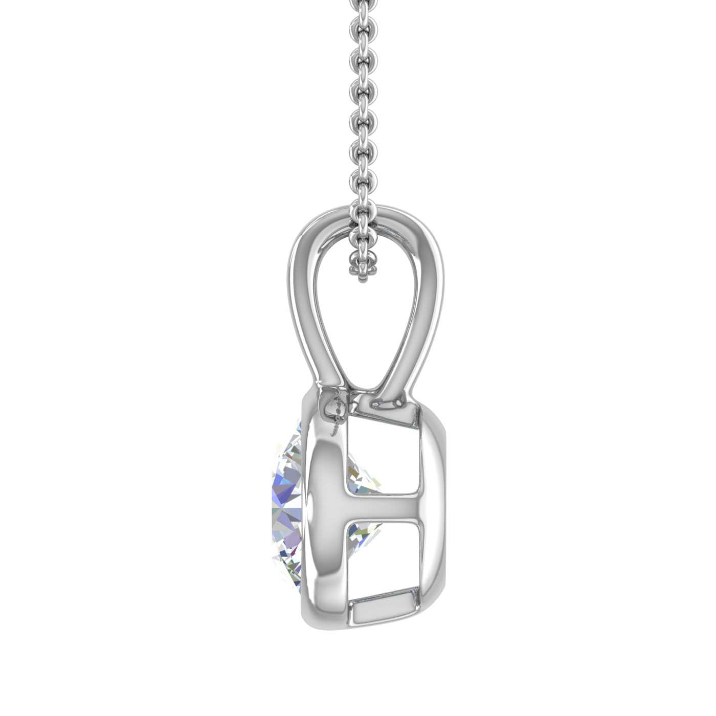 3/4 Carat Diamond Solitaire Pendant Necklace in Gold (Included Silver Chain) -Preview 11