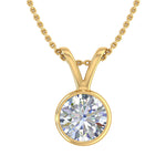 3/4 Carat Diamond Solitaire Pendant Necklace in Gold (Included Silver Chain) -Preview 8