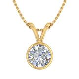 3/4 Carat Diamond Solitaire Pendant Necklace in Gold (Included Silver Chain) -Preview 8