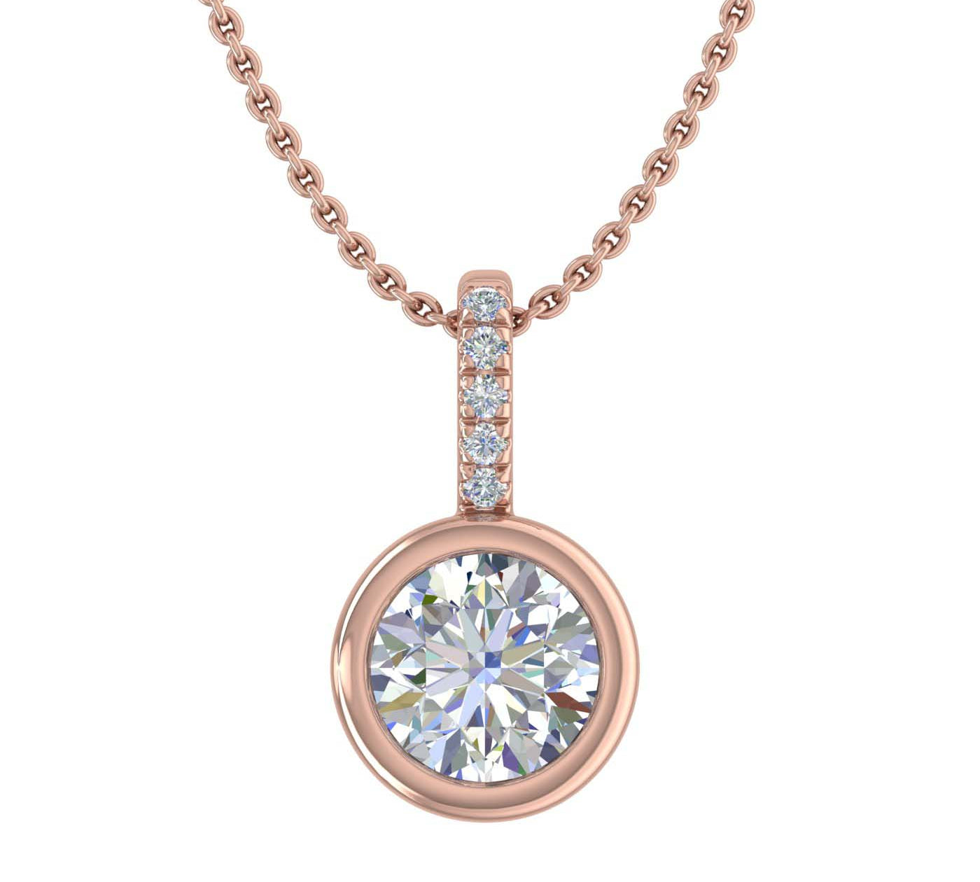 1/2 Carat Diamond Solitaire Pendant Necklace in Gold (Included Silver Chain) - IGI Certified