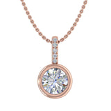 1/2 Carat Diamond Solitaire Pendant Necklace in Gold (Included Silver Chain) - IGI Certified
