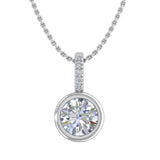 1/2 Carat Diamond Solitaire Pendant Necklace in Gold (Included Silver Chain) - IGI Certified