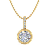 1/2 Carat Diamond Solitaire Pendant Necklace in Gold (Included Silver Chain) - IGI Certified