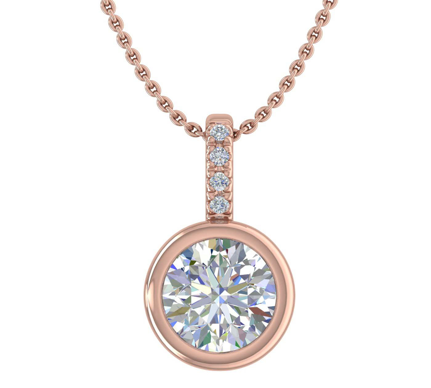 3/4 Carat Diamond Solitaire Pendant Necklace in Gold (Included Silver Chain) - IGI Certified
