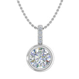 3/4 Carat Diamond Solitaire Pendant Necklace in Gold (Included Silver Chain) - IGI Certified