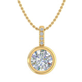 3/4 Carat Diamond Solitaire Pendant Necklace in Gold (Included Silver Chain) - IGI Certified