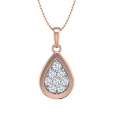 1/4 Carat Diamond Drop Pendant Necklace in Gold (Silver Chain Included)