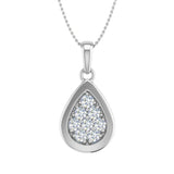 1/4 Carat Diamond Drop Pendant Necklace in Gold (Silver Chain Included)