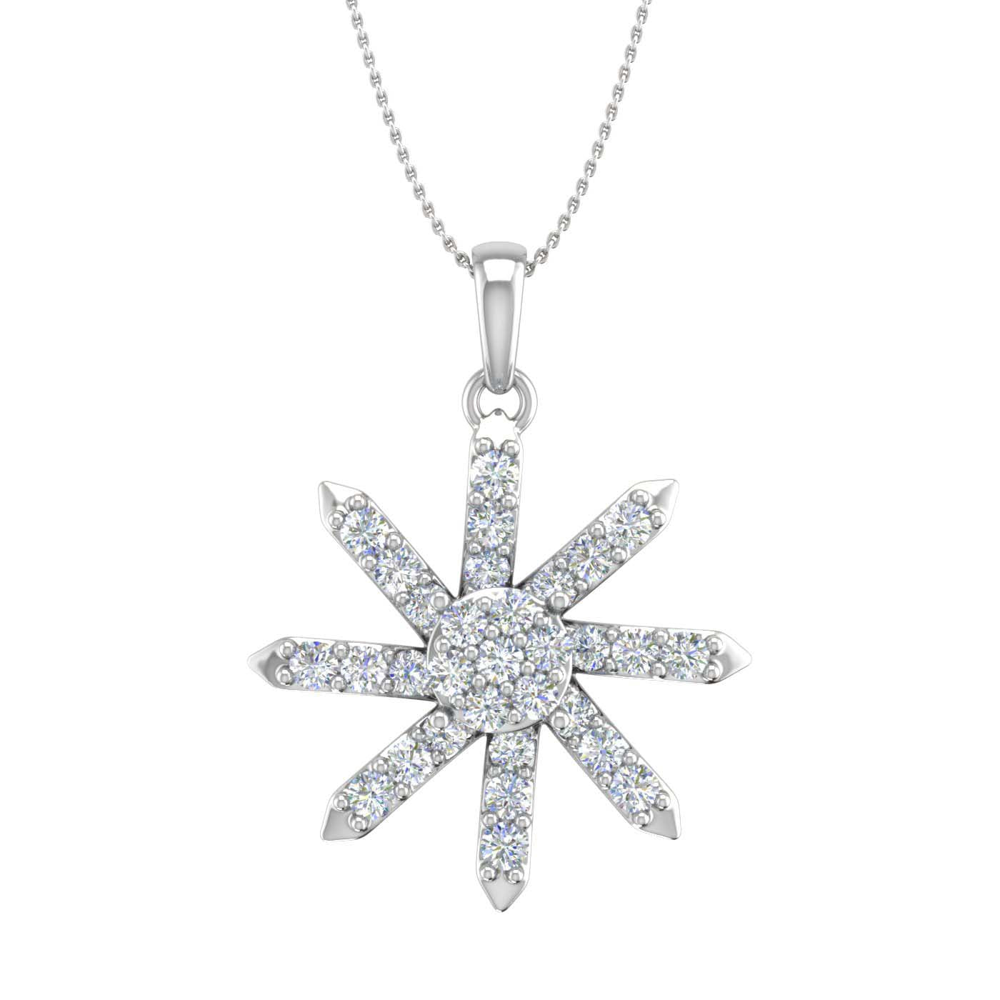 1/2 Carat Diamond Fashion Pendant Necklace in White Gold-PD-08185-SI1SI2-14KWX-Preview 1