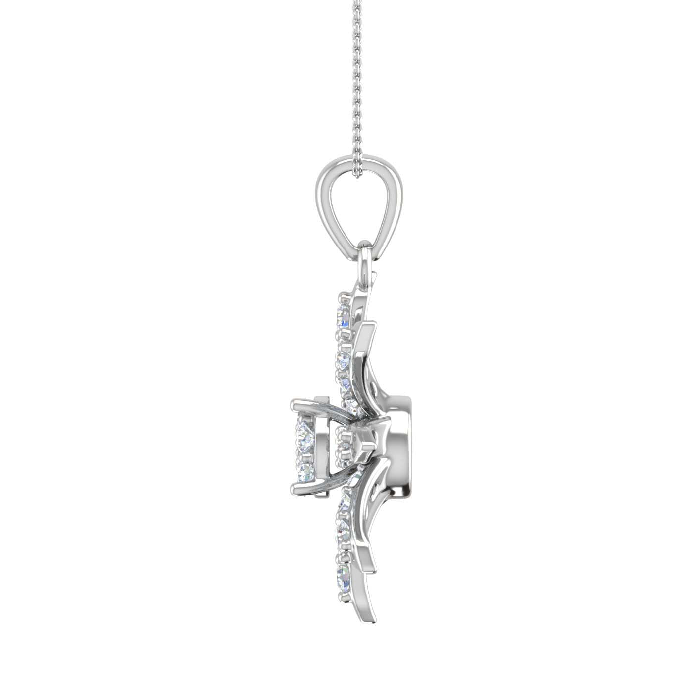 1/2 Carat Diamond Fashion Pendant Necklace in White Gold-PD-08185-SI1SI2-14KWX-Preview 2
