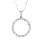 1/2 Carat Diamond Circle Pendant Necklace in Gold (Silver Chain Included) - Preview 10
