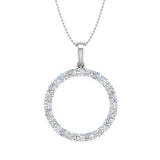 1/2 Carat Diamond Circle Pendant Necklace in Gold (Silver Chain Included) - Preview 10