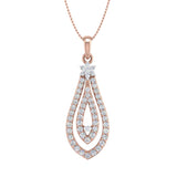 1/2 Carat Diamond Drop Pendant Necklace in Gold (Silver Chain Included)