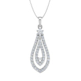 1/2 Carat Diamond Drop Pendant Necklace in Gold (Silver Chain Included) - IGI Certified