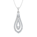1/2 Carat Diamond Drop Pendant Necklace in Gold (Silver Chain Included) - IGI Certified