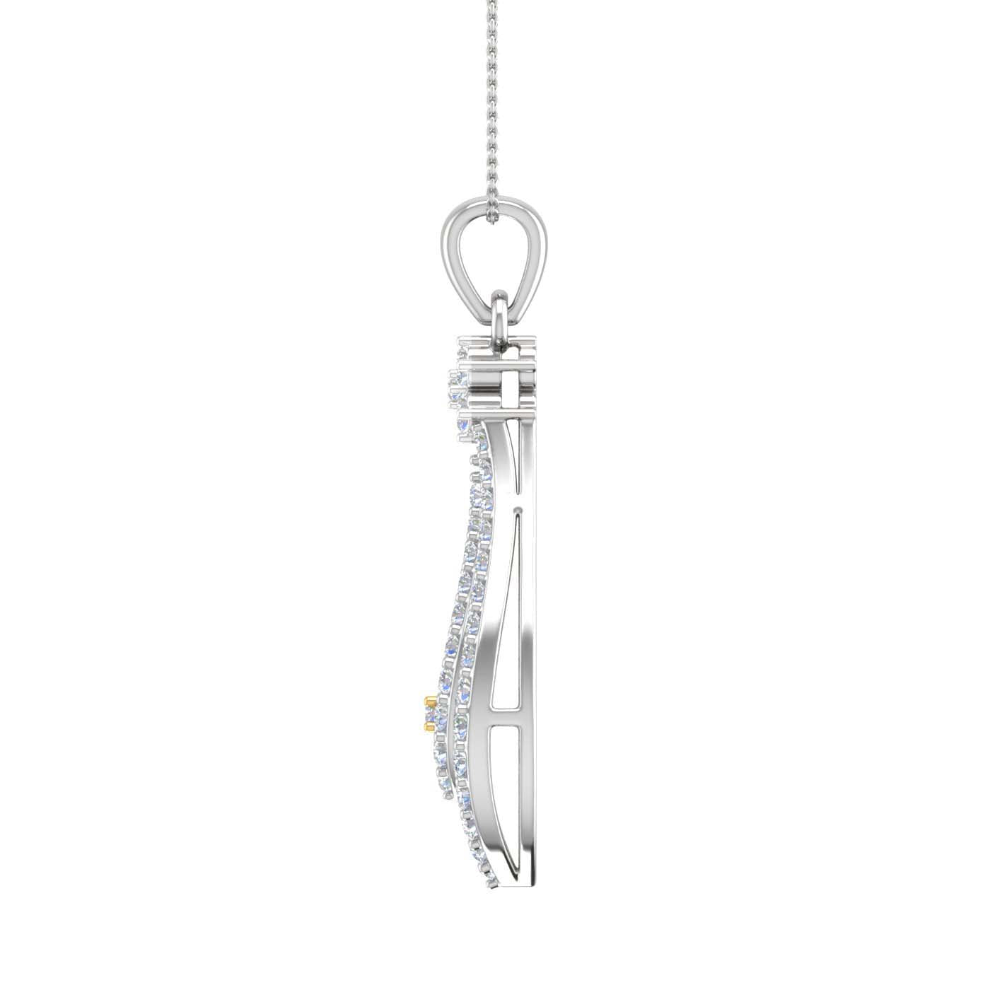 1/2 Carat Diamond Drop Pendant Necklace in Gold (Silver Chain Included) - IGI Certified-Preview