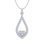 1/2 Carat 3-Stone Drop Pendant Necklace Necklace in Gold (Silver Cable Chain)