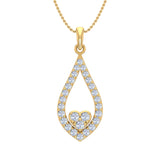 1/2 Carat 3-Stone Drop Pendant Necklace Necklace in Gold (Silver Cable Chain)