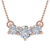 1 Carat Diamond 3-Stones Pendant Necklace in Gold