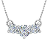1 Carat Diamond 3-Stones Pendant Necklace in Gold