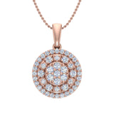 1/2 Carat Diamond Cluster Pendant Necklace in Gold (Silver Cable Chain)