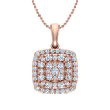 1/2 Carat Diamond Cluster Pendant Necklace in Gold (Silver Cable Chain)