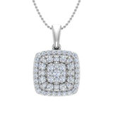 1/2 Carat Diamond Cluster Pendant Necklace in Gold (Silver Cable Chain)