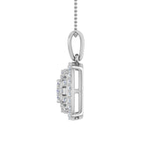 1/2 Carat Diamond Cluster Pendant Necklace in Gold (Silver Cable Chain)