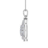 1/2 Carat Diamond Cluster Pendant Necklace in Gold (Silver Cable Chain)