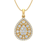 1/2 Carat Diamond Cluster Pendant Necklace in Gold (Silver Cable Chain)