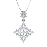 1/2 Carat Diamond Cluster Drop Pendant Necklace in Gold (Included Silver Chain)