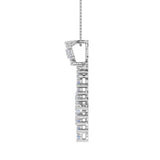 1/2 Carat Diamond Cluster Drop Pendant Necklace in Gold (Included Silver Chain) - IGI Certified