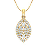 1/2 Carat Diamond Pendant Necklace in Gold (Silver Cable Chain)