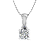 1/5 Carat 4-Prong Set Diamond Solitaire Pendant Necklace in Gold (with Silver Chain) - IGI Certified