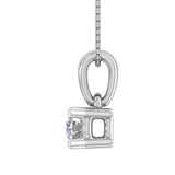 1/5 Carat 4-Prong Set Diamond Solitaire Pendant Necklace in Gold (with Silver Chain) - IGI Certified