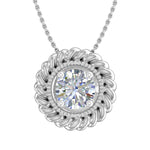 1/4 Carat Diamond Solitaire Floral Pendant Necklace in White Gold (Included Silver Chain) - IGI Certified-Preview 1