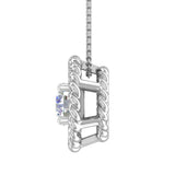 1/4 Carat Diamond Solitaire Floral Pendant Necklace in White Gold (Included Silver Chain) - IGI Certified-Preview 2