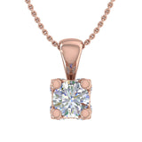 1/2 Carat Diamond Pendant Necklace in Gold (Silver Cable Chain)